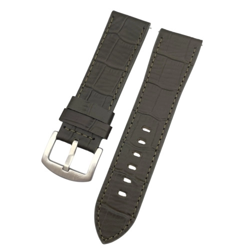 24 mm Spor S Kroko Yeşil Deri Saat Kordonu